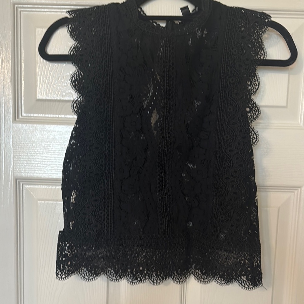 Express Black Lace Sleeveless Blouse